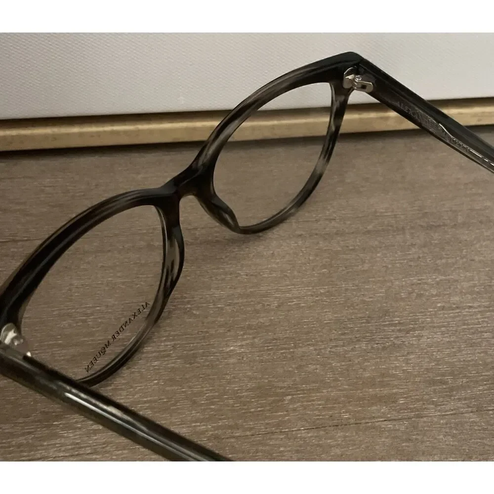Alexander McQueen AM0114O-001 Eye Glass Frames in Grey
